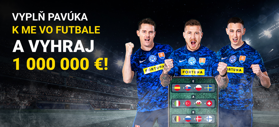 Vyplň futbalového pavúka a vyhraj 1 000 000 eur!