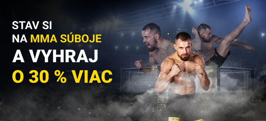 Stav si na MMA súboje a vyhraj o 30 % viac!