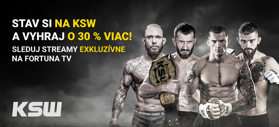 Stav si na&nbsp;súboje v&nbsp;KSW a&nbsp;vyhraj o&nbsp;30&nbsp;%&nbsp;viac!