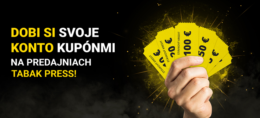 Dobi si svoje hráčske konto kupónmi na prevádzkach Tabak Press!