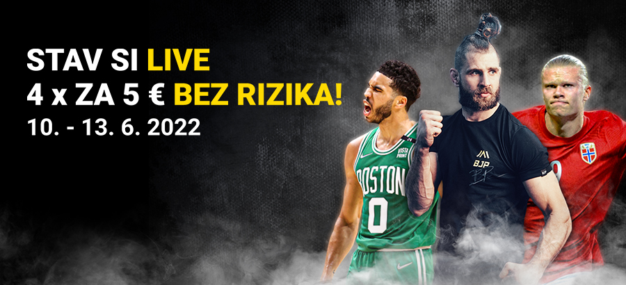 Stav si 4x za 5 eur LIVE úplne bez rizika!