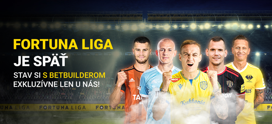 Vyber si z najširšej kurzovej ponuky na Fortuna ligu a skús aj BetBuilder!