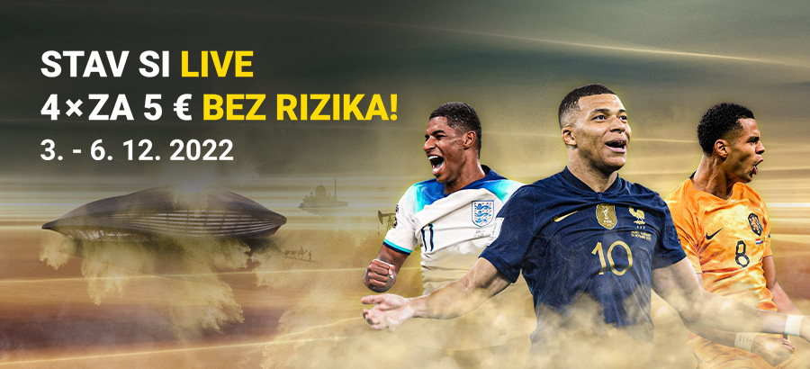 Stav&nbsp;si na&nbsp;osemfinále MS&nbsp;LIVE bez&nbsp;rizika!