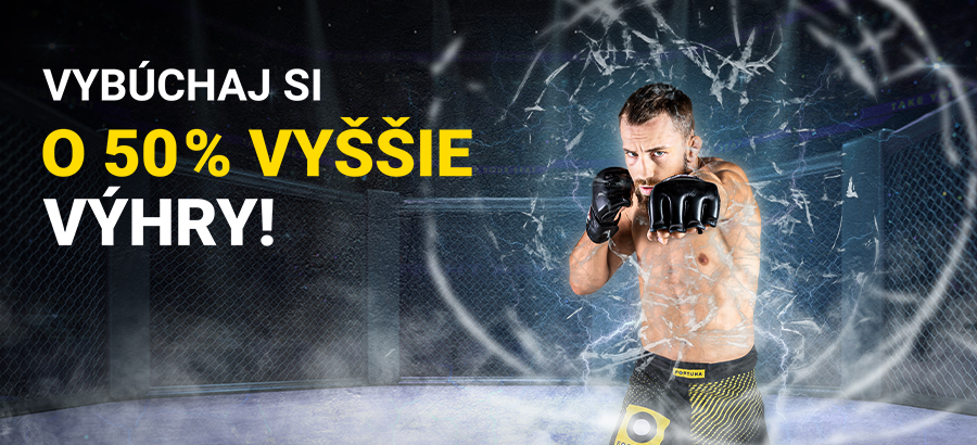 Vychutnaj si svetové MMA i box a vyhraj o 50 % viac!