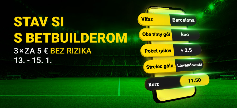 Stav si&nbsp;opäť s&nbsp;Betbuilderom bez&nbsp;rizika!