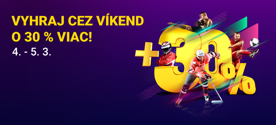 Uži si&nbsp;víkend plný športu a&nbsp;vyhraj o&nbsp;30&nbsp;% viac!