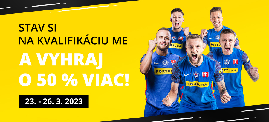 Stav si na zápasy kvalifikácie ME a vyhraj o 50 % viac!