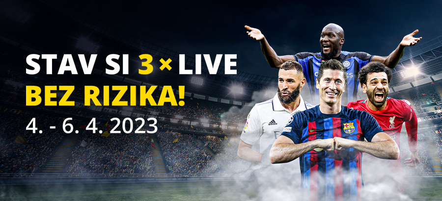 Stav&nbsp;si 3&nbsp;x&nbsp;LIVE úplne bez&nbsp;rizika!