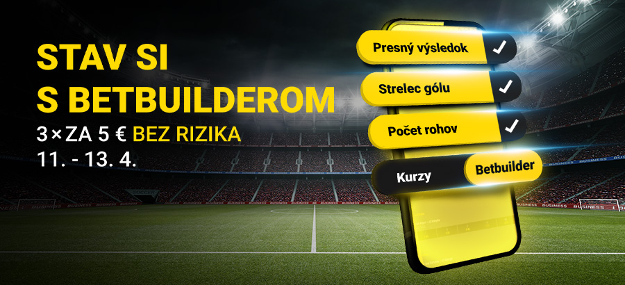 Stav&nbsp;si 3&nbsp;×&nbsp;s&nbsp;Betbuilderom bez&nbsp;rizika!