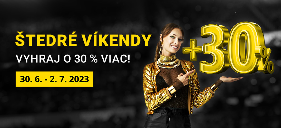 Vyhraj počas Štedrých víkendov s&nbsp;Fortunou až&nbsp;o&nbsp;30&nbsp;%&nbsp;viac!