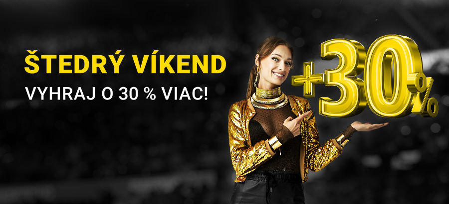 Vyhraj počas Štedrých víkendov s&nbsp;Fortunou až&nbsp;o&nbsp;30&nbsp;%&nbsp;viac!