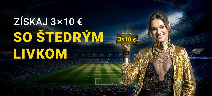 Získaj počas troch dní až 3&nbsp;×&nbsp;10&nbsp;eur so&nbsp;Štedrým LIVKOM!