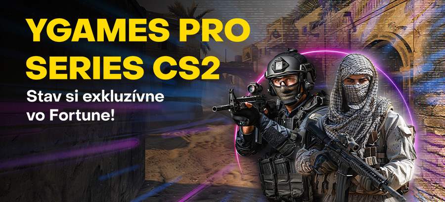 Stav si na YGames PRO Series CS2 a sleduj zápasy exkluzívne vo Fortune!