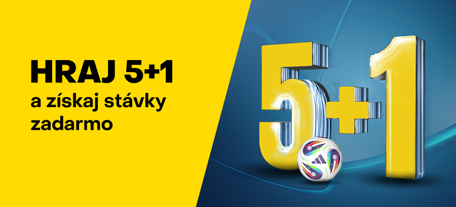 Hraj 5+1 a získaj stávku zadarmo!